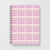 Square Abstract Flowers Mauve Notebook