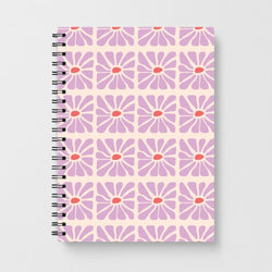 Square Abstract Flowers Mauve Notebook