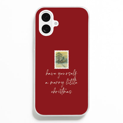 A Merry Little Christmas Stamp iPhone 16 Plus Case