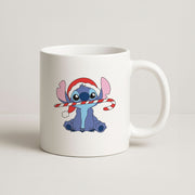 Cute Blue Alien Candycane Mug 1