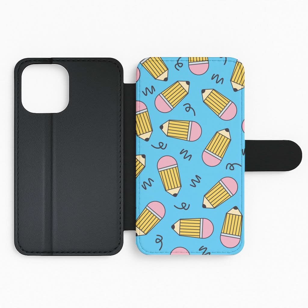 Pencils And Scribbles Pattern Flip Phone Case