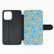 Pencils And Scribbles Pattern Flip / Wallet Phone Case 2