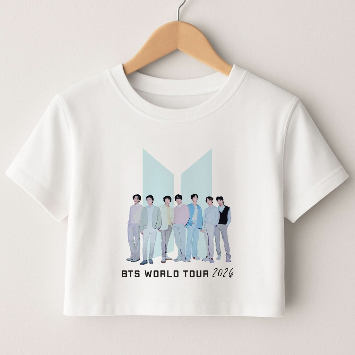 K-Pop Band Tour Pastel Blue Crop top