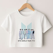 K-Pop Band Tour Pastel Blue Crop top 1
