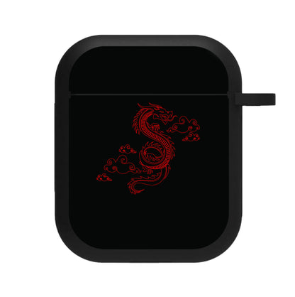 Red - Dragon Patterns AirPods Case