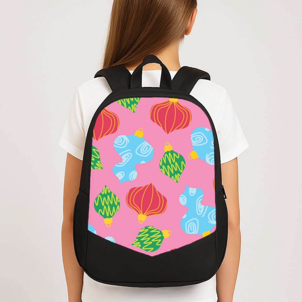 Abstract Christmas Baubles Pattern School Bag