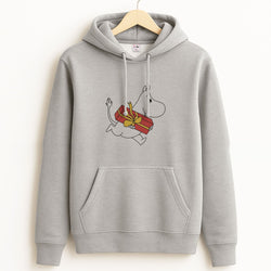 Red Present Moom Unisex Grey Hoodie