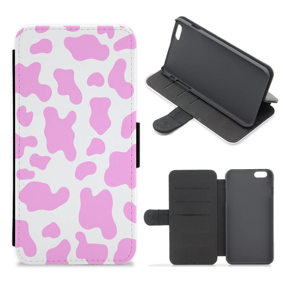 Pink Cow - Animal Patterns Flip / Wallet Phone Case