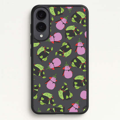 Vampire Frogs And Vegetables Pattern - Halloween Galaxy S25 Edge Case