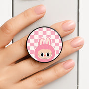 Checkered Cute Pink Monster  FunGrip 1