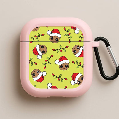 Christmas Tree Hero Pattern Pink AirPods Case