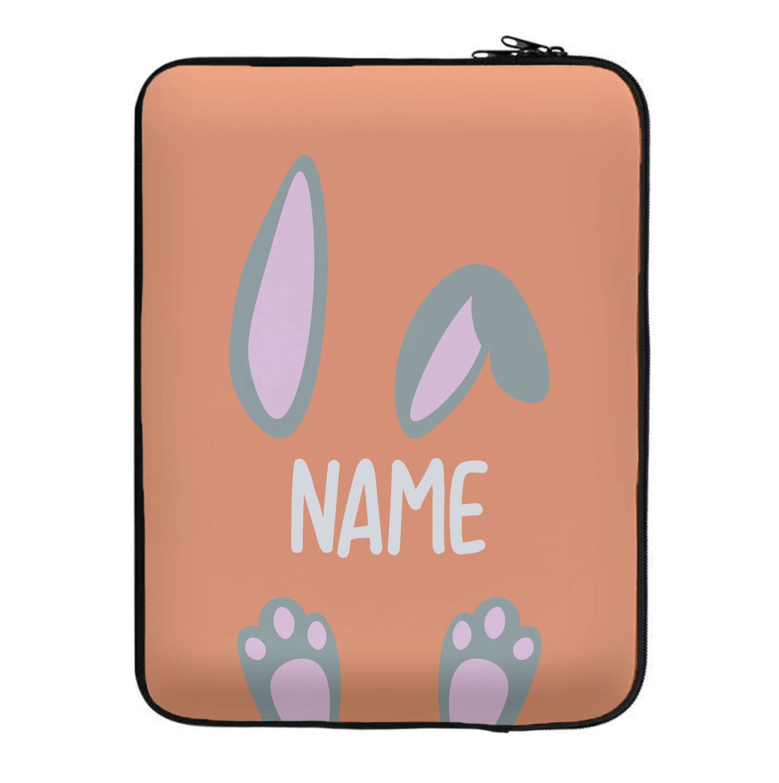 Grey Bunny Personalised Laptop Sleeve