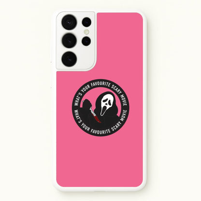 What's Your Favourite Scary Movie Badge Galaxy S21 Ultra Case