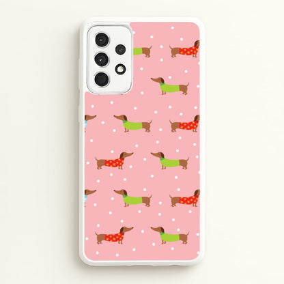 Christmas Jumpers Dachshund Pattern Galaxy A52 / A52s Case