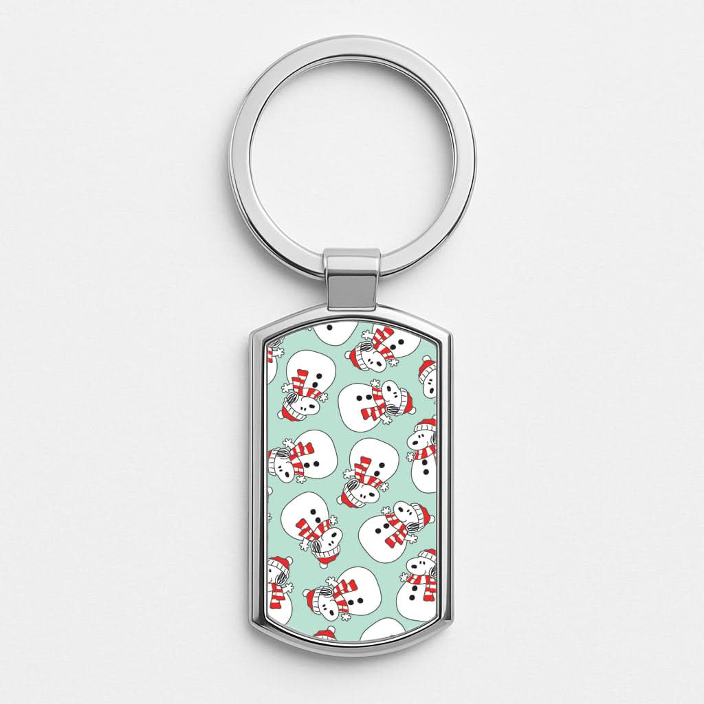 Cartoon Beagle Snowman Pattern Luxury Keyring