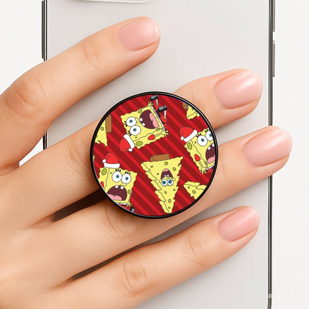 Christmas Cartoon Sponge Stripes Pattern FunGrip