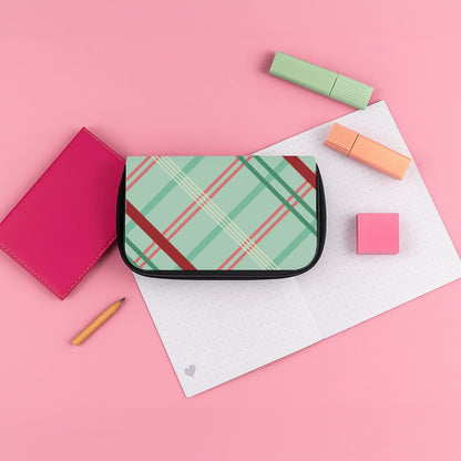 Pastel Tartan Christmas Pattern Pencil Case