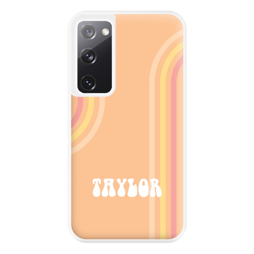 Retro Orange Personalised Name Galaxy S20FE Case