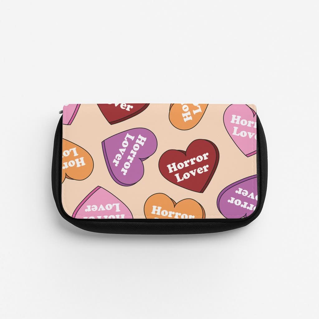 Horror Lover Hearts Pattern Pencil Case