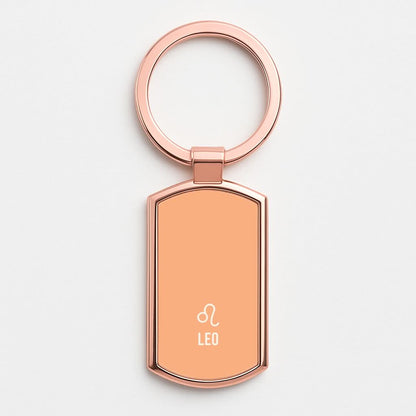 Leo Pastel Zodiac Rose Gold Keyring