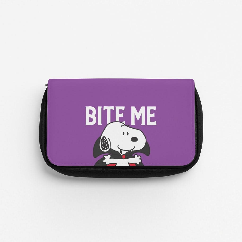 Bite Me Cartoon Beagle Pencil Case