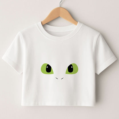 Black Fury Dragon Face Crop Top