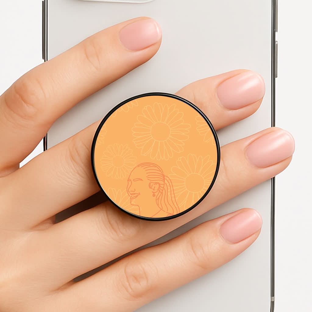 Belly And Daisies Outline Phone Grip