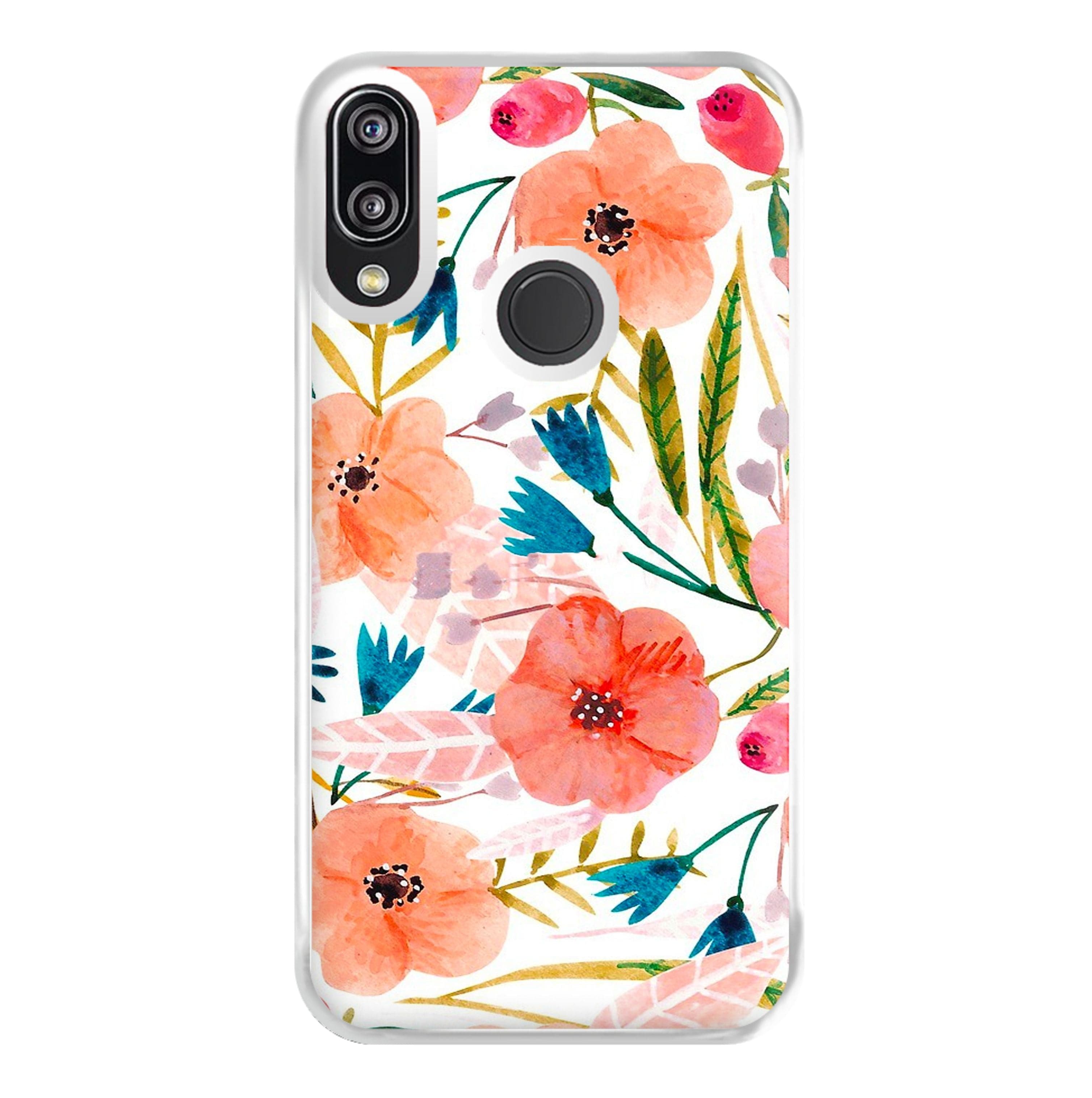 Peach Watercolour Floral Pattern Phone Case