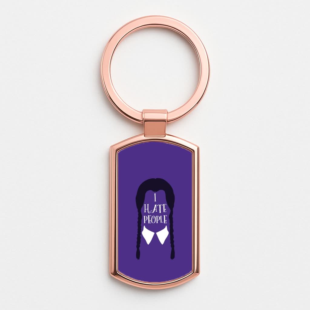 I Hate People Rose Gold Keyring