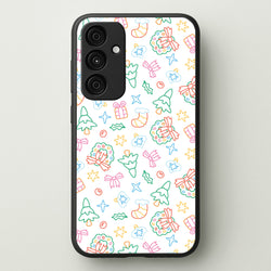 Neon Christmas Icons Pattern II Galaxy A35 Case