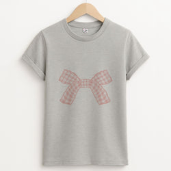 The Gingham Bow Unisex Grey T-Shirt