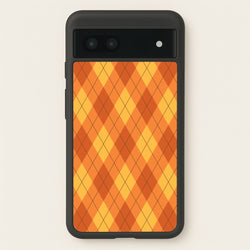 Orange Argyle Pattern Google Pixel 7a Case