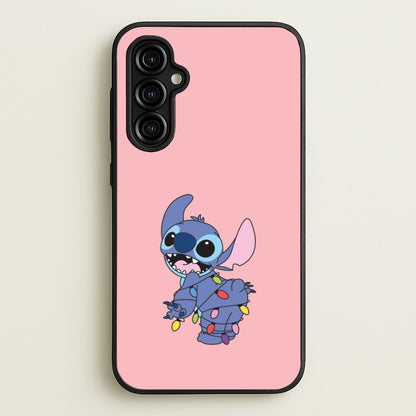 Cute Blue Alien Fairylights Galaxy A54 Case