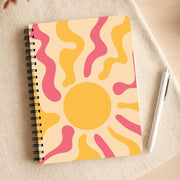 Yellow And Pink Abstract Sun Notebook 3