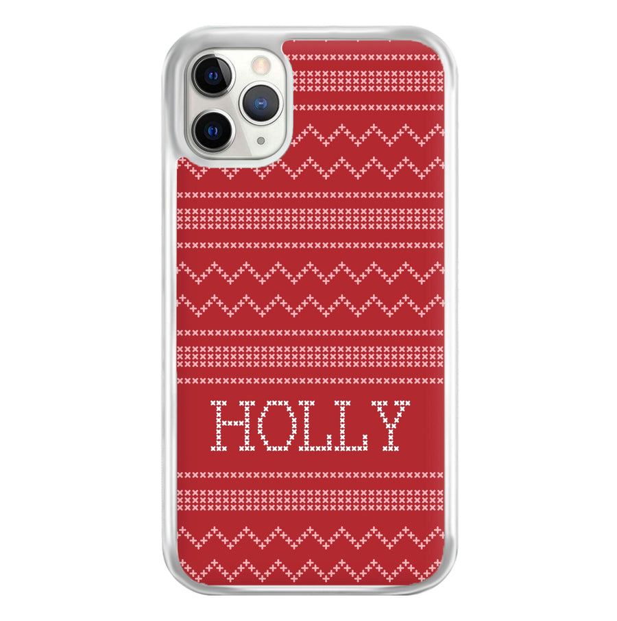 Personalised Christmas Jumper Red Phone Case