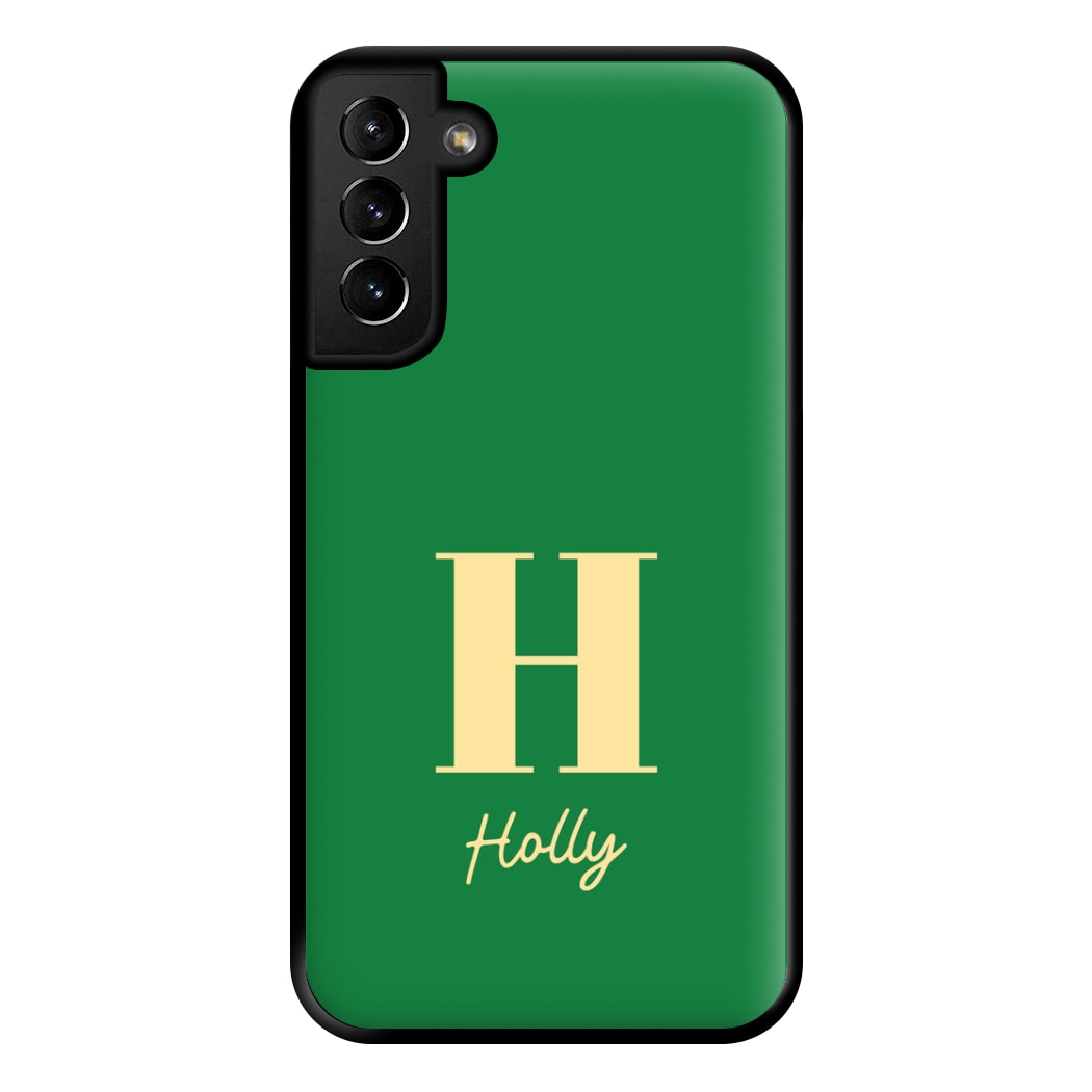 Dark Green Personalised Name Galaxy S21 Plus Case