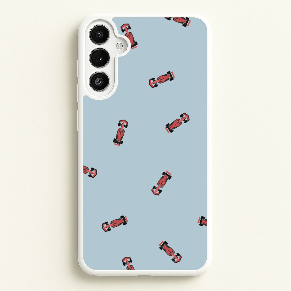 Race Cars Pattern Blue Galaxy A34 Case