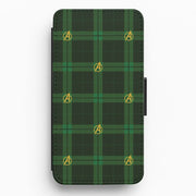 Superhero Team Green Tartan Pattern Flip / Wallet Phone Case 1