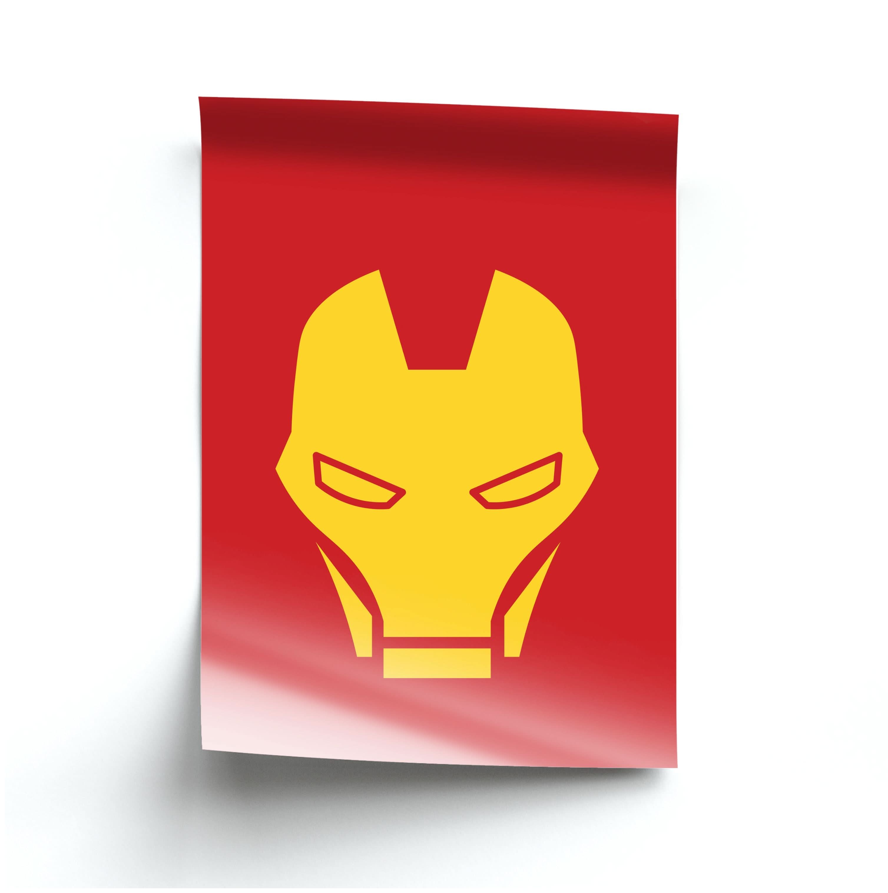 Red Robot Super Hero Face Poster