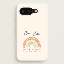Biege Personalised Teacher Rainbow  Google Pixel 9a Case