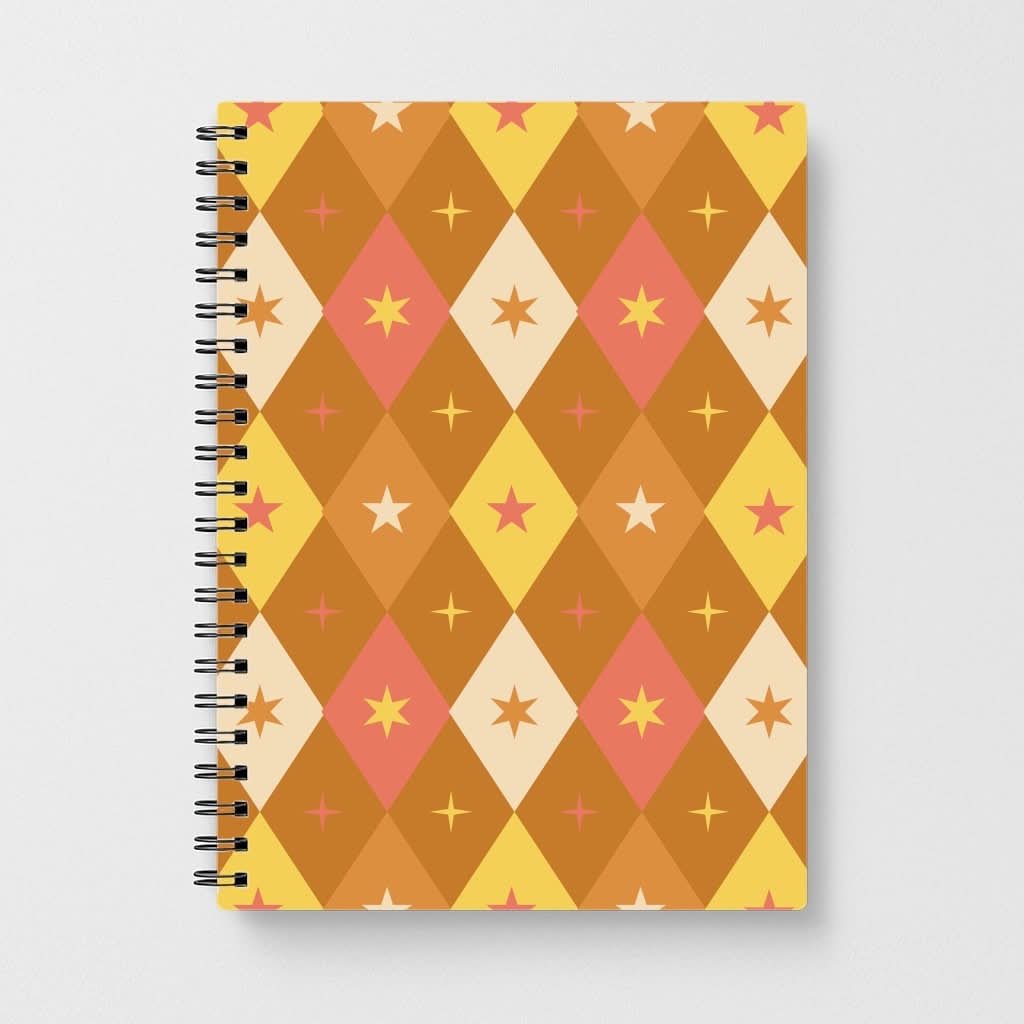 Retro Christmas Argyle Pattern Notebook