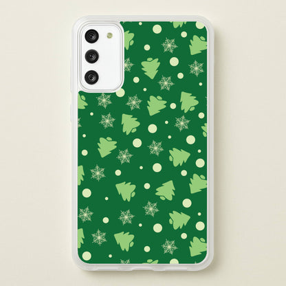 Cartoon Christmas Trees And Snowflakes Pattern Galaxy S20FE Case