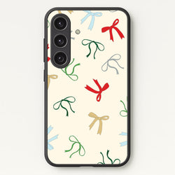 Coquette Christmas Bows Pattern Galaxy S25 Plus Case