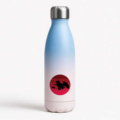 Red Sunset Dragon Blue Water Bottle