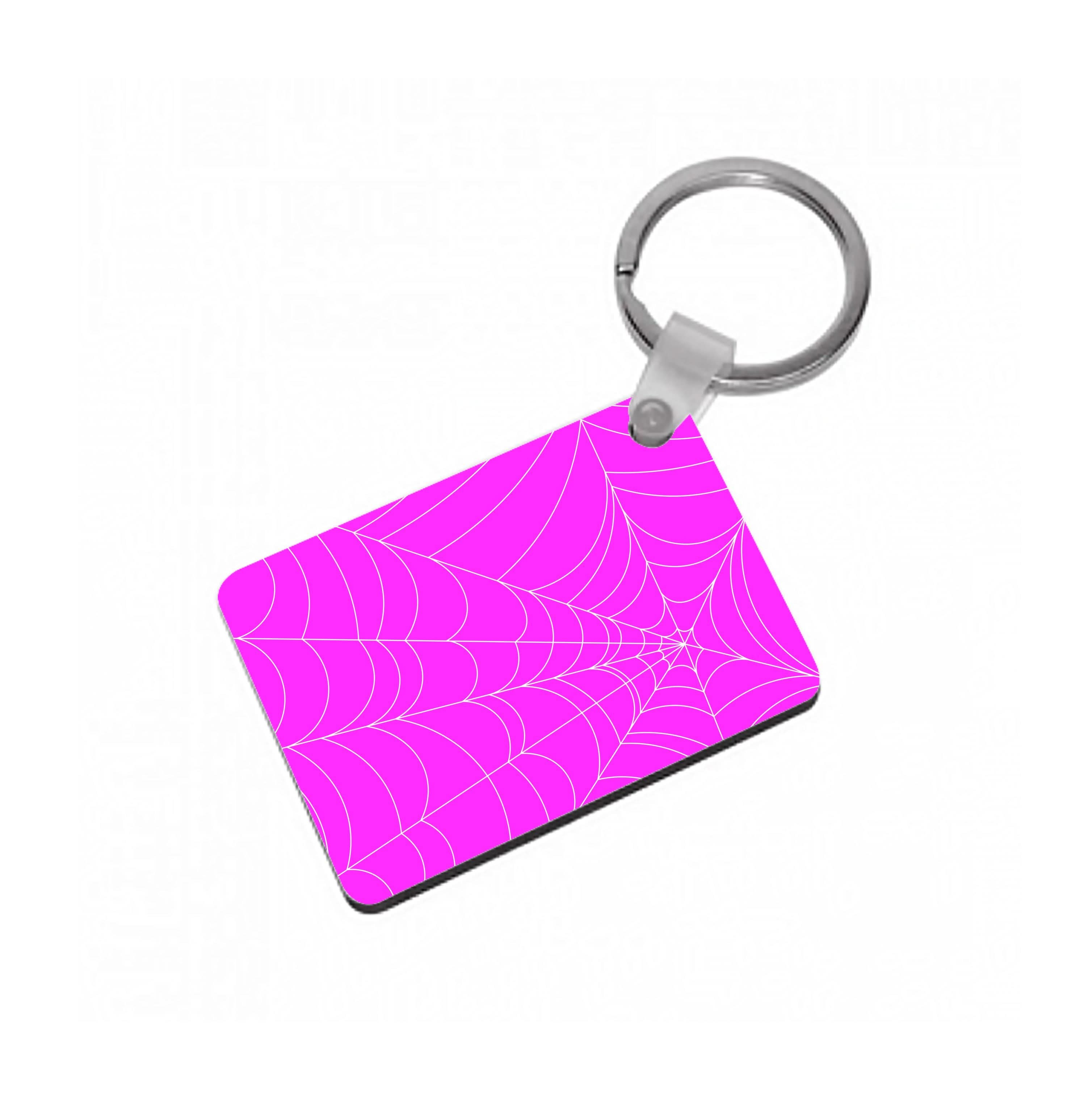 Pink Cobwebs Pattern Keyring