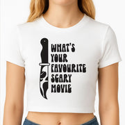 What's Your Favourite Scary Movie Trippy Crop top 2