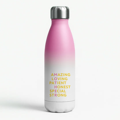 Mother Anagram Pink Water Bottle