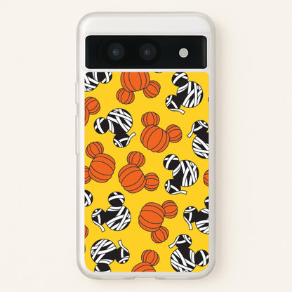 Pumpkin And Mummy Mouse Pattern Google Pixel 8a Case
