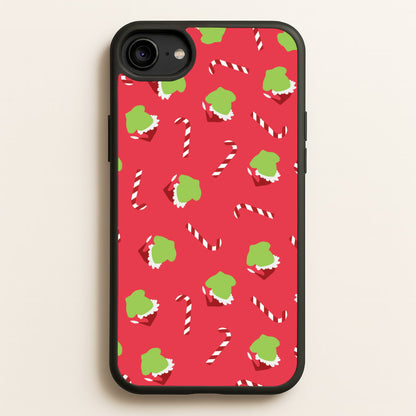Green Creature And Candy Canes Pattern iPhone 6 / 7 / 8 / SE Case