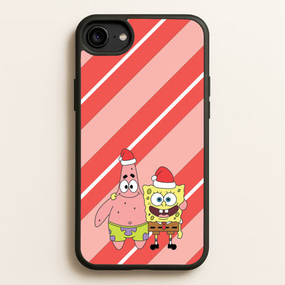 Cartoon Sponge And Starfish Christmas Hats iPhone 6 / 7 / 8 / SE Case
